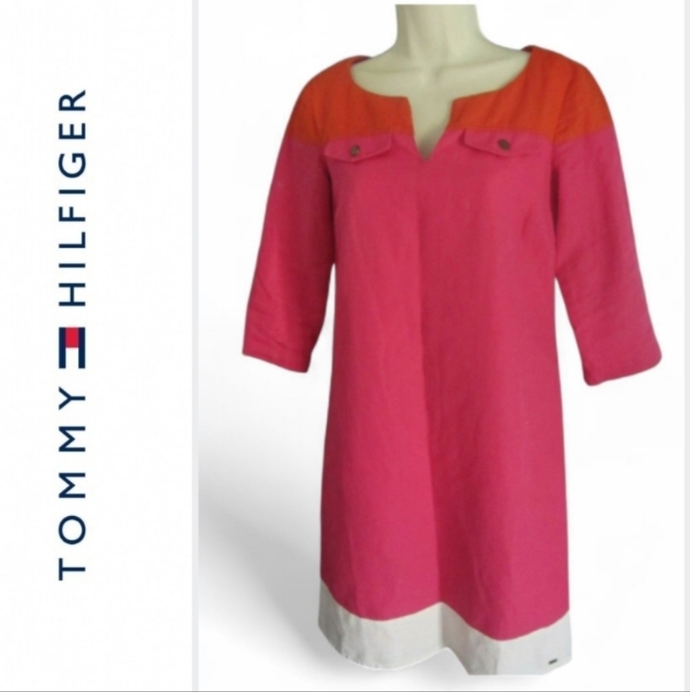 Tommy HILFIGER Linen Blend Multicolour Dress